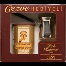 TURKISH COFFEE GIFT SET (250G & COFFEE POT) MEHMET EFENDI (TURKISH)